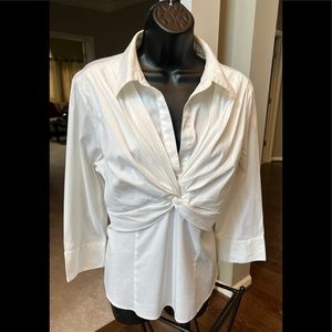 White Crisscross Blouse by Alfani